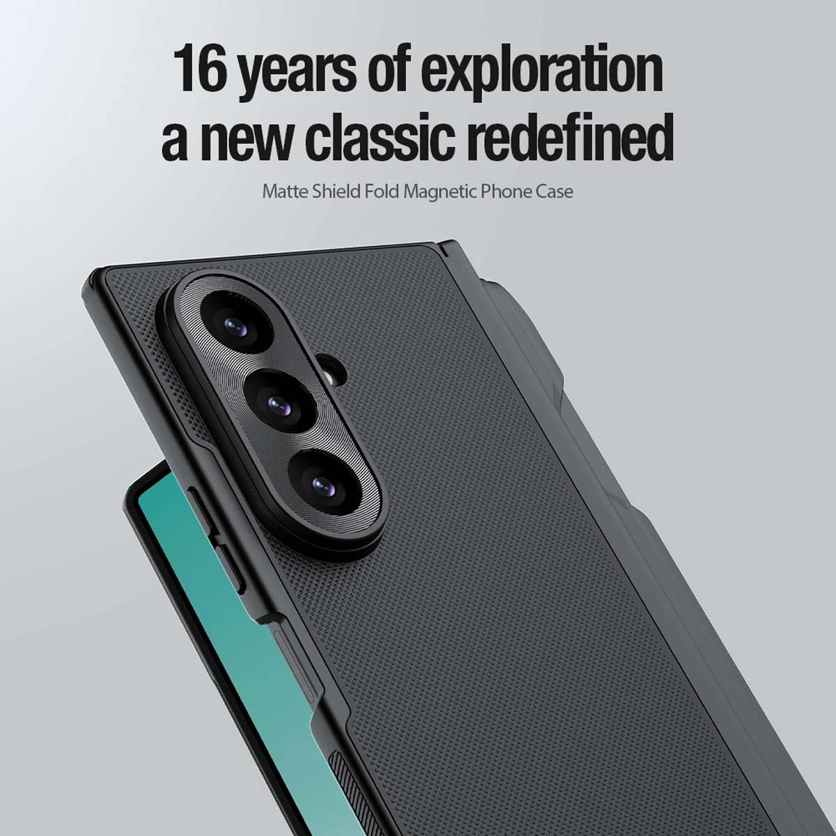قاب دودی ضدضربه مگنتی قلم دار Galaxy Z Fold 8 Ultra مارک نیلکین مدل Super Frosted Shield Fold