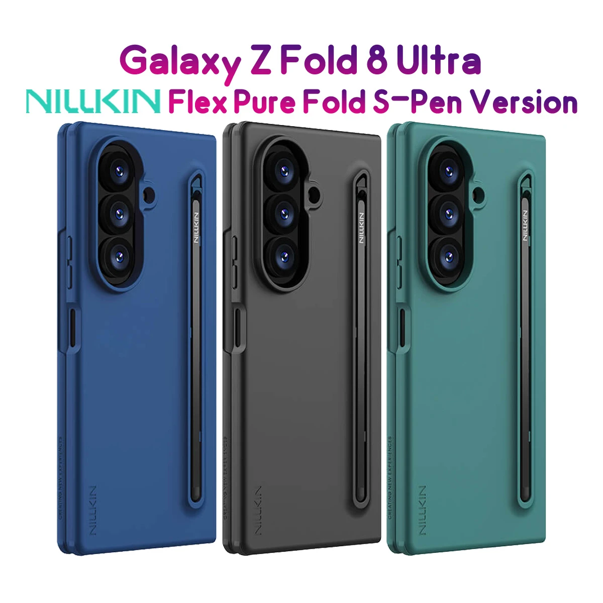 قاب سیلیکونی با قلم هوشمند Galaxy Z Fold 8 Ultra مارک نیلکین مدل Flex Pure Fold