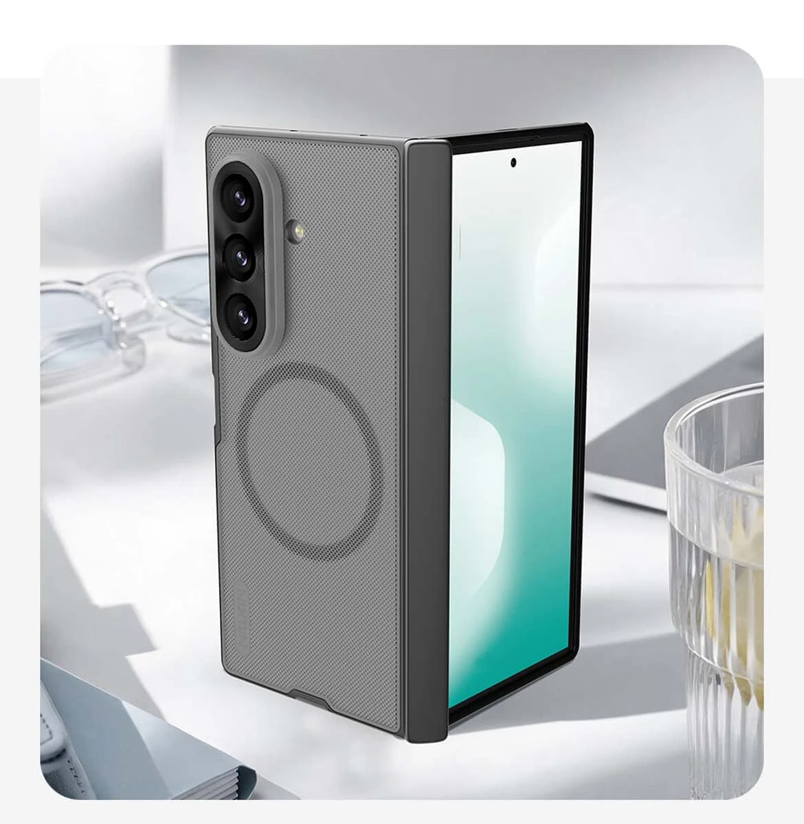 قاب ضدضربه مگنتی Galaxy Z Fold 8 Ultra مارک نیلکین مدل Super Frosted Shield Fold