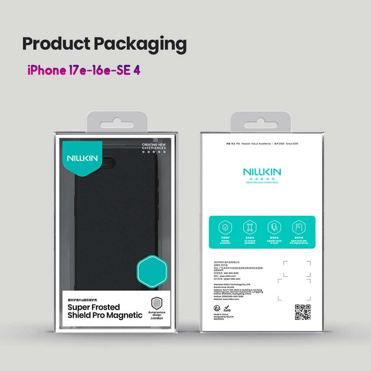 قاب ضدضربه مگنتی iPhone 17e مارک نیلکین مدل Super Frosted Shield Pro Magnetic