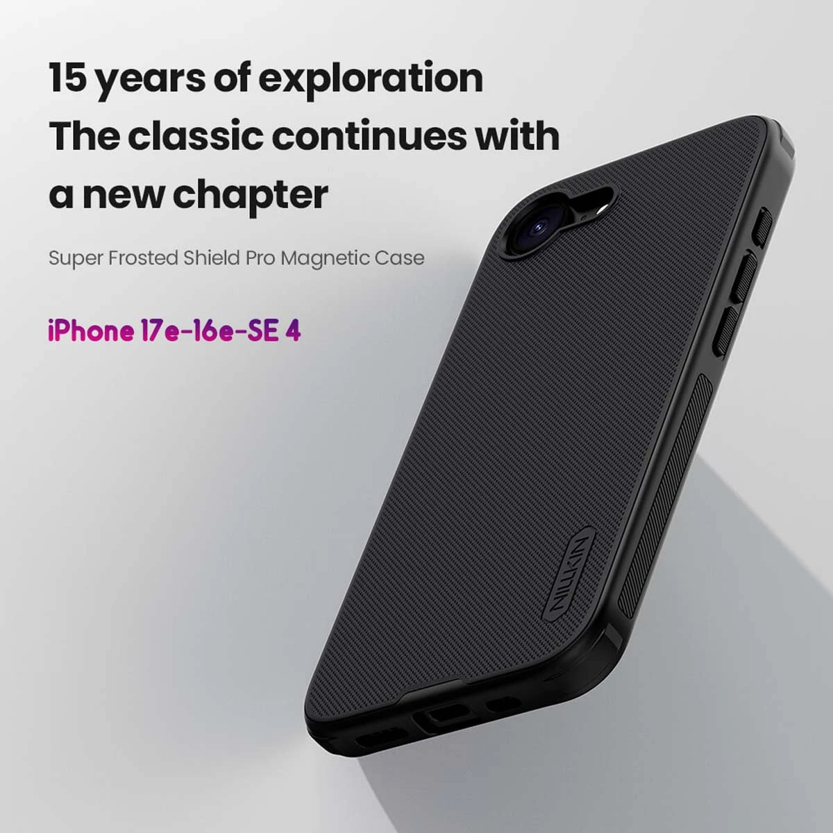 قاب ضدضربه مگنتی iPhone 17e مارک نیلکین مدل Super Frosted Shield Pro Magnetic