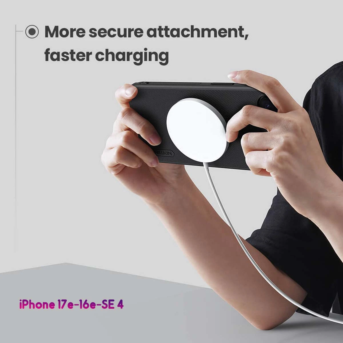 قاب ضدضربه مگنتی iPhone 17e مارک نیلکین مدل Super Frosted Shield Pro Magnetic