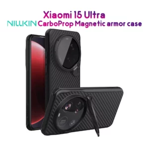 گارد مگنتی کربنی کمرا استند شفاف Xiaomi 15 Ultra مارک نیلکین مدل CarboProp Magnetic