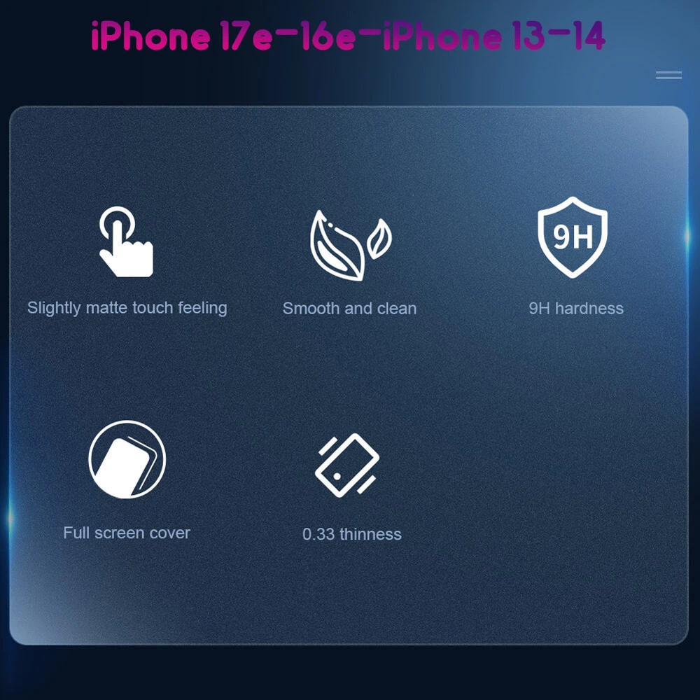 گلس مات تمام صفحه iPhone 17e مارک نیلکین مدل FogMirror Matte با ابزار نصب آسان