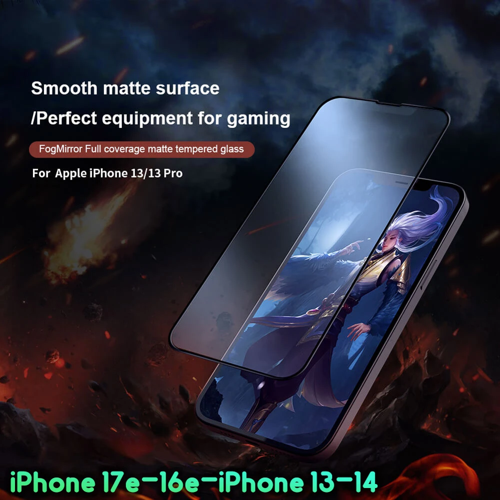 گلس مات تمام صفحه iPhone 17e مارک نیلکین مدل FogMirror Matte با ابزار نصب آسان