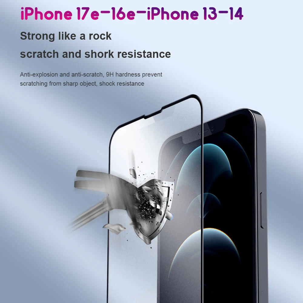گلس مات تمام صفحه iPhone 17e مارک نیلکین مدل FogMirror Matte با ابزار نصب آسان