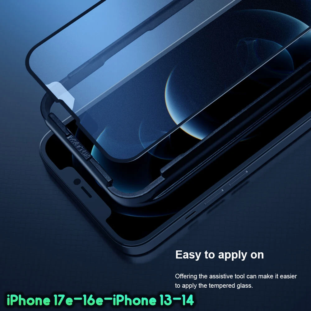 گلس مات تمام صفحه iPhone 17e مارک نیلکین مدل FogMirror Matte با ابزار نصب آسان