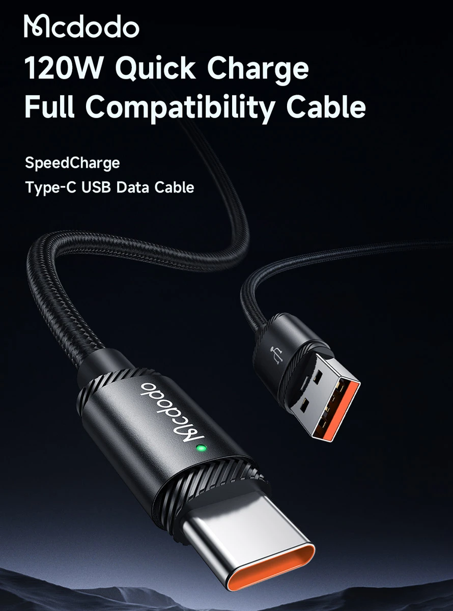 کابل شارژ 120 وات 1.5 متر USB-A به Type-C برند مک دودو مدل Mcdodo CA-4730