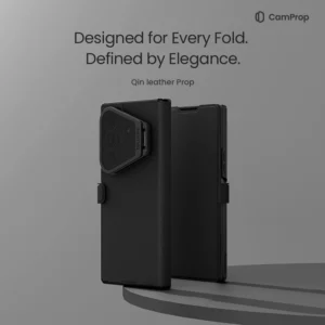 کیف چرمی Galaxy Z Fold 8 Ultra با درب مگنتی و محافظ دوربین استند دار مارک نیلکین مدل Qin Prop
