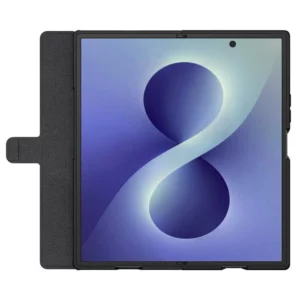 کیف چرمی Galaxy Z Fold 8 Ultra با درب مگنتی و محافظ دوربین استند دار مارک نیلکین مدل Qin Prop