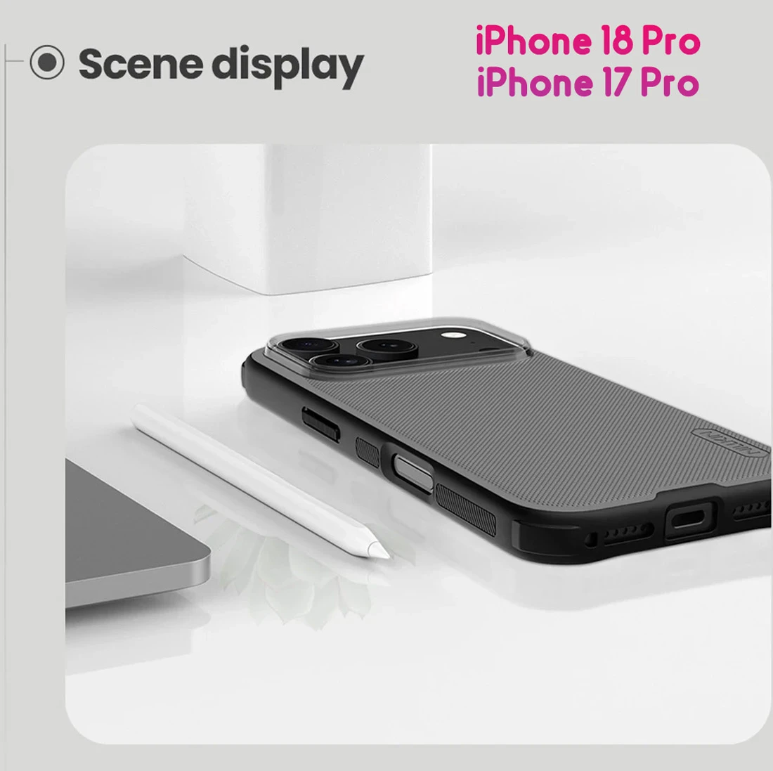 قاب ضدضربه دودی iPhone 18 Pro مارک نیلکین مدل Super Frosted Shield Pro Clear