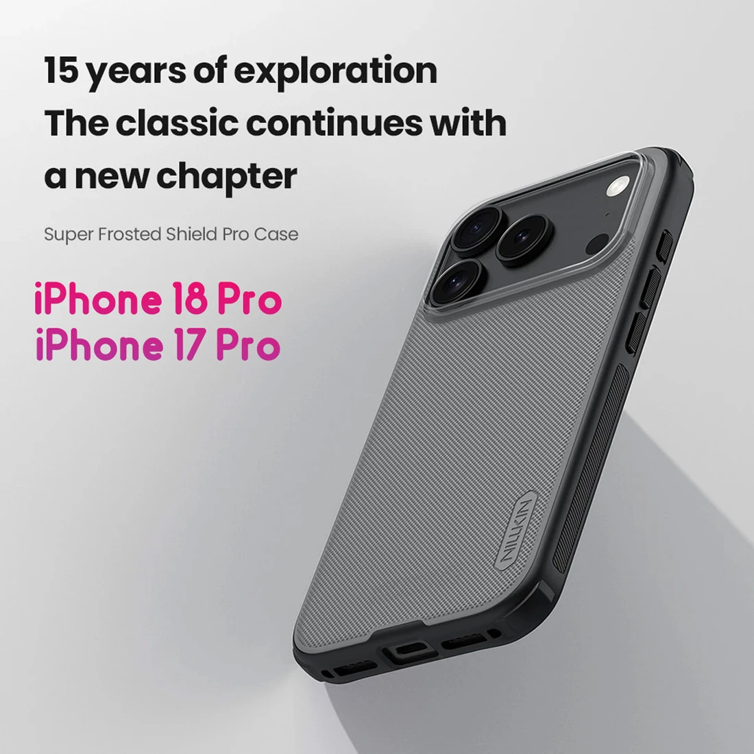 قاب ضدضربه دودی iPhone 18 Pro مارک نیلکین مدل Super Frosted Shield Pro Clear