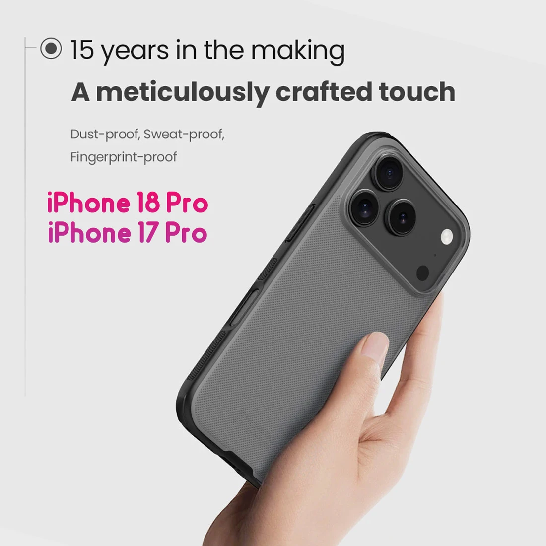 قاب ضدضربه دودی iPhone 18 Pro مارک نیلکین مدل Super Frosted Shield Pro Clear