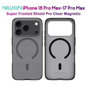 قاب ضدضربه دودی مگنتی iPhone 18 Pro Max مارک نیلکین مدل Super Frosted Shield Pro Clear Magnetic