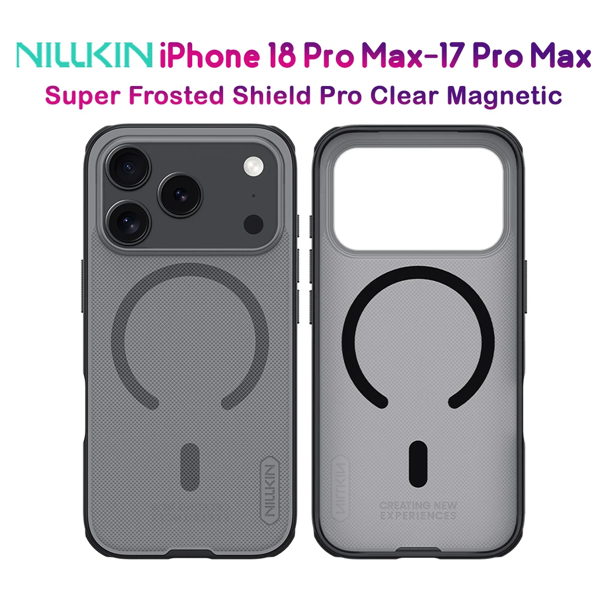قاب ضدضربه دودی مگنتی iPhone 18 Pro Max مارک نیلکین مدل Super Frosted Shield Pro Clear Magnetic
