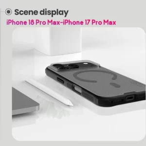 قاب ضدضربه دودی مگنتی iPhone 18 Pro Max مارک نیلکین مدل Super Frosted Shield Pro Clear Magnetic