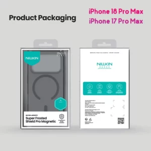 قاب ضدضربه دودی مگنتی iPhone 18 Pro Max مارک نیلکین مدل Super Frosted Shield Pro Clear Magnetic