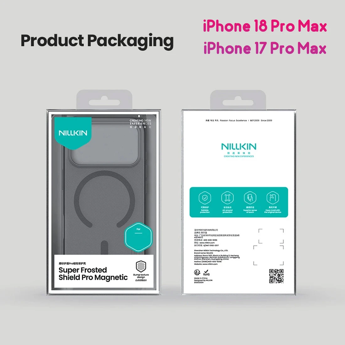 قاب ضدضربه دودی مگنتی iPhone 18 Pro Max مارک نیلکین مدل Super Frosted Shield Pro Clear Magnetic قاب ضدضربه دودی مگنتی iPhone 18 Pro Max مارک نیلکین مدل Super Frosted Shield Pro Clear Magnetic