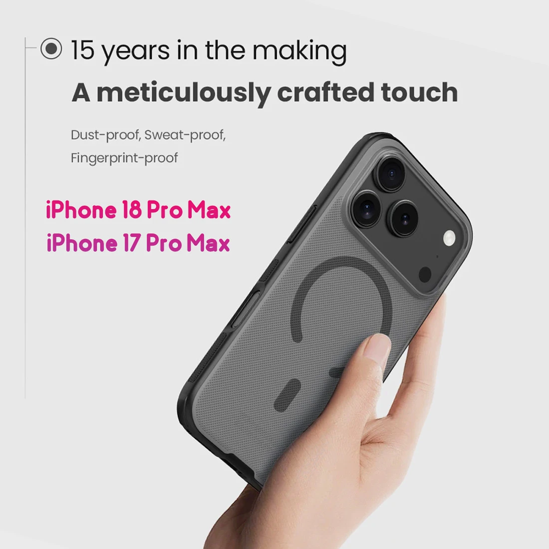قاب ضدضربه دودی مگنتی iPhone 18 Pro Max مارک نیلکین مدل Super Frosted Shield Pro Clear Magnetic قاب ضدضربه دودی مگنتی iPhone 18 Pro Max مارک نیلکین مدل Super Frosted Shield Pro Clear Magnetic
