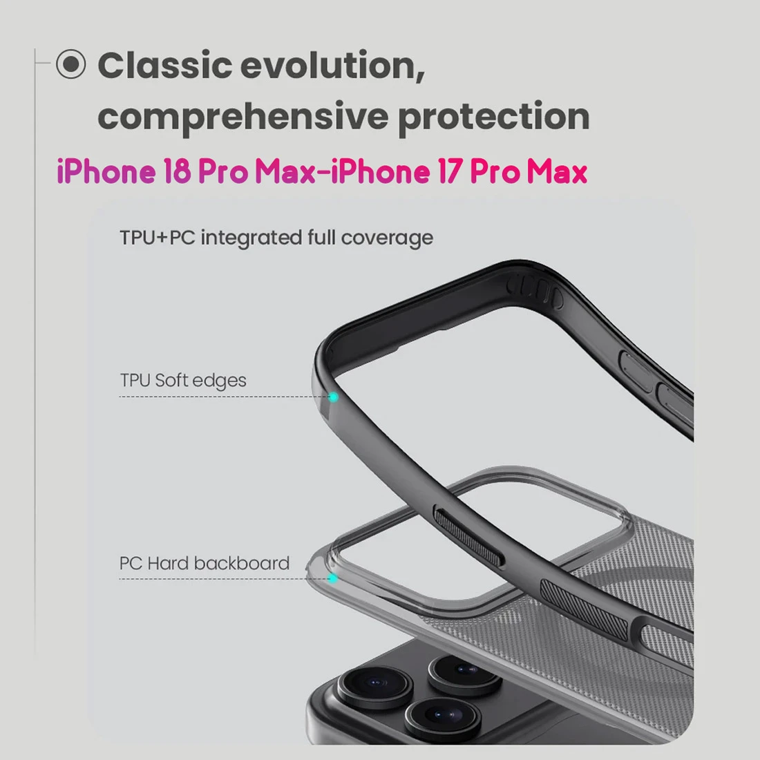 قاب ضدضربه دودی مگنتی iPhone 18 Pro Max مارک نیلکین مدل Super Frosted Shield Pro Clear Magnetic قاب ضدضربه دودی مگنتی iPhone 18 Pro Max مارک نیلکین مدل Super Frosted Shield Pro Clear Magnetic