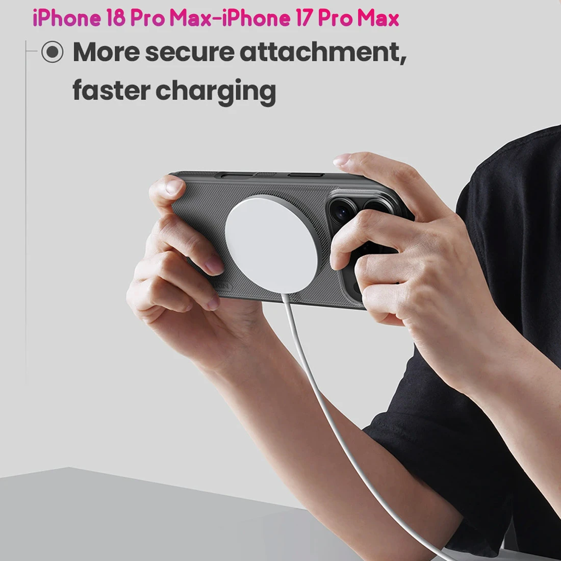 قاب ضدضربه دودی مگنتی iPhone 18 Pro Max مارک نیلکین مدل Super Frosted Shield Pro Clear Magnetic قاب ضدضربه دودی مگنتی iPhone 18 Pro Max مارک نیلکین مدل Super Frosted Shield Pro Clear Magnetic