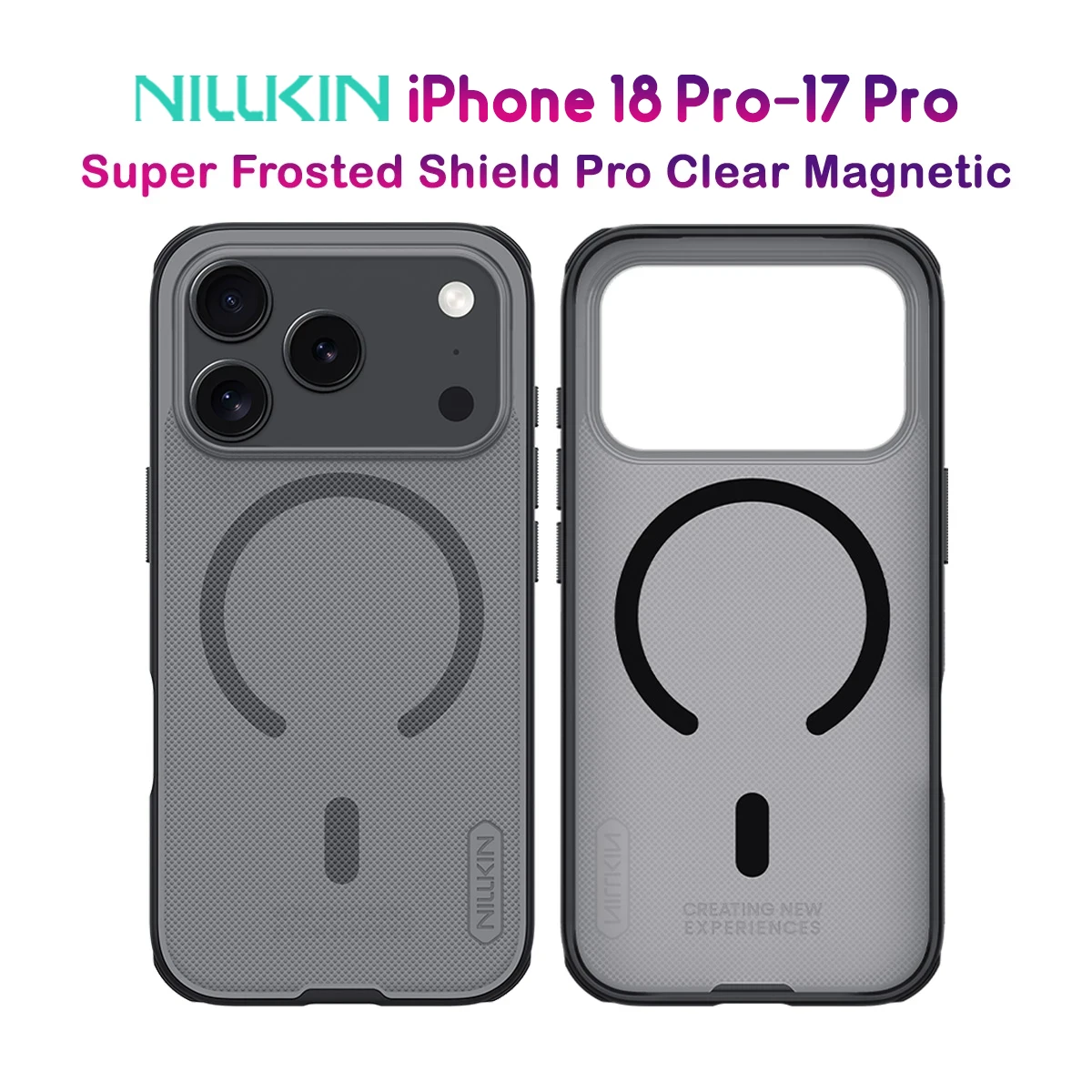 قاب ضدضربه دودی مگنتی iPhone 18 Pro مارک نیلکین مدل Super Frosted Shield Pro Clear Magnetic