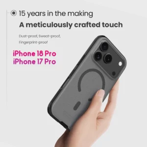 قاب ضدضربه دودی مگنتی iPhone 18 Pro مارک نیلکین مدل Super Frosted Shield Pro Clear Magnetic