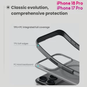قاب ضدضربه دودی مگنتی iPhone 18 Pro مارک نیلکین مدل Super Frosted Shield Pro Clear Magnetic