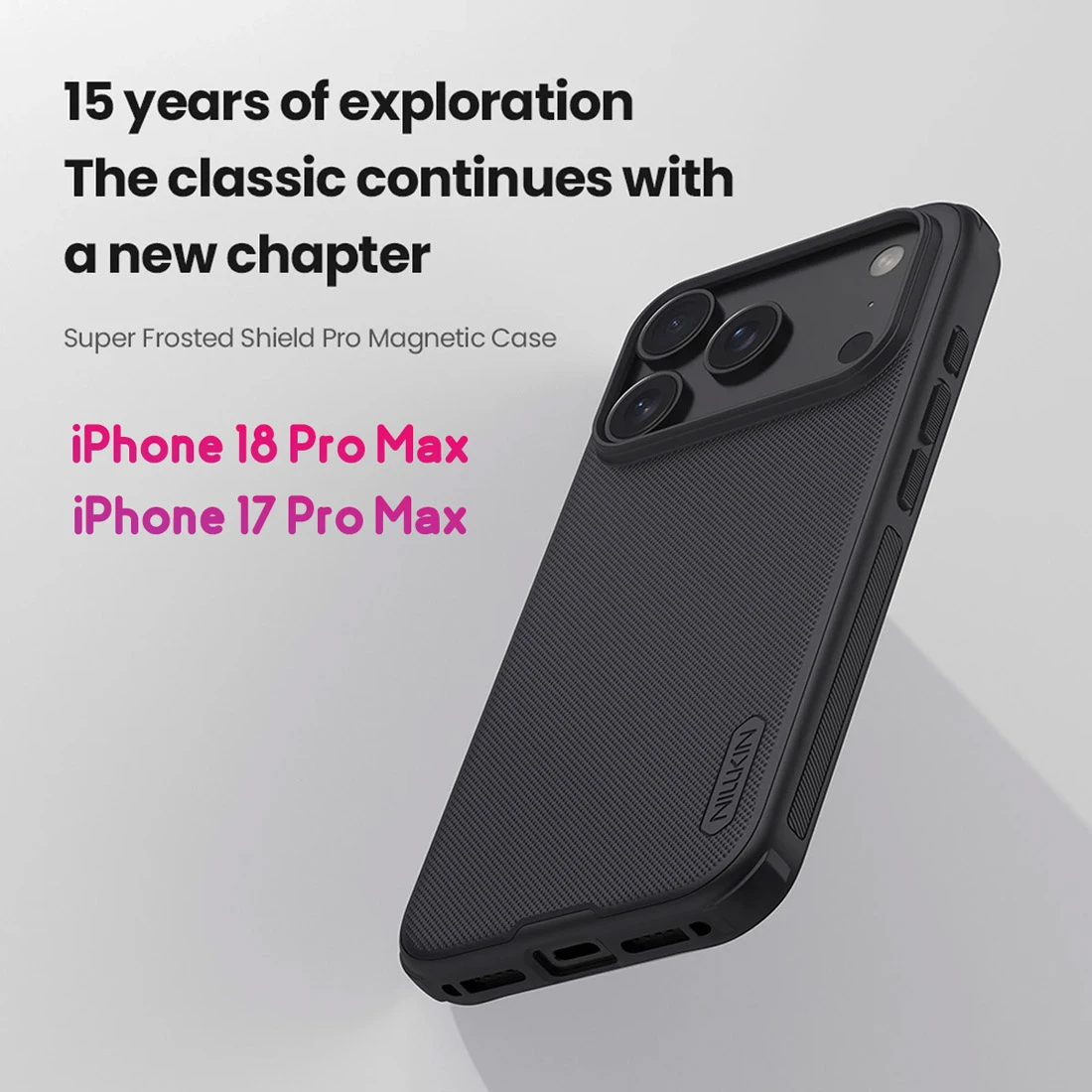 قاب ضدضربه مگنتی iPhone 18 Pro مارک نیلکین مدل Super Frosted Shield Pro Magnetic قاب ضدضربه مگنتی iPhone 18 Pro مارک نیلکین مدل Super Frosted Shield Pro Magnetic