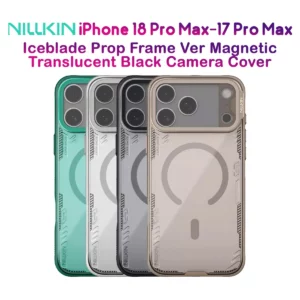 قاب کریستالی مگنتی کمرا استند شیشه‌ای iPhone 18 Pro Max مارک نیلکین مدل Iceblade Prop Magnetic