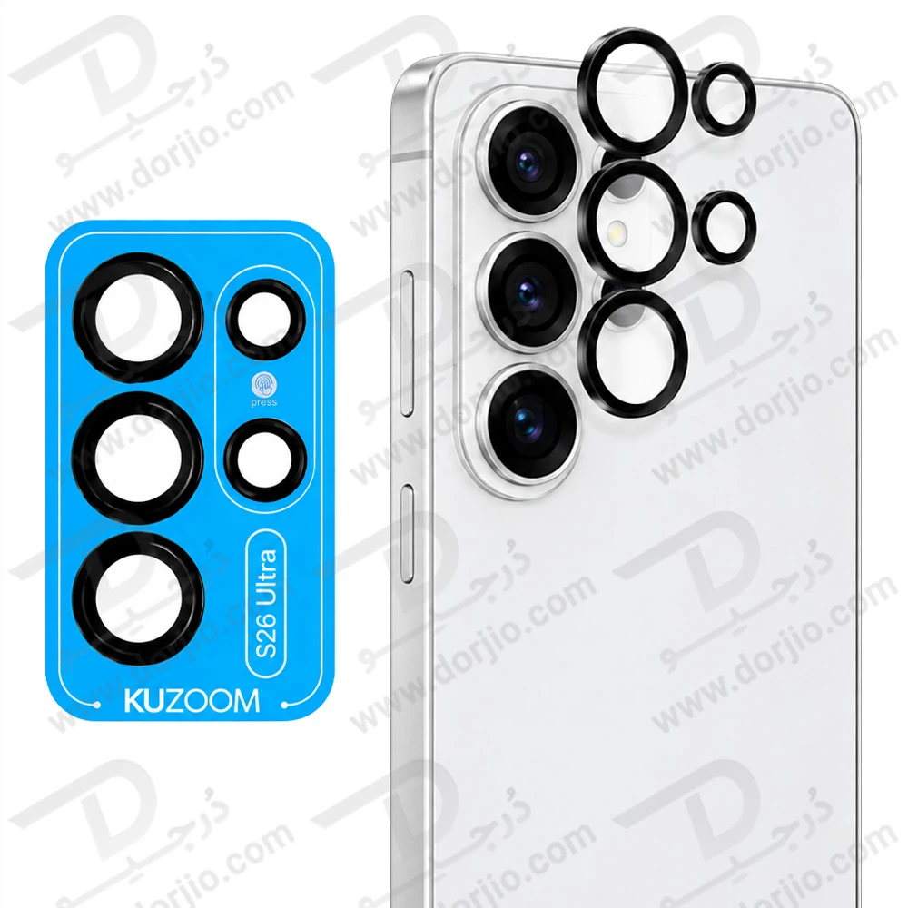 محافظ لنز دوربین رینگی فلزی Galaxy S26 Ultra مارک KUZOOM