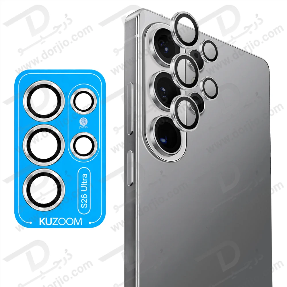 محافظ لنز دوربین رینگی فلزی Galaxy S26 Ultra مارک KUZOOM