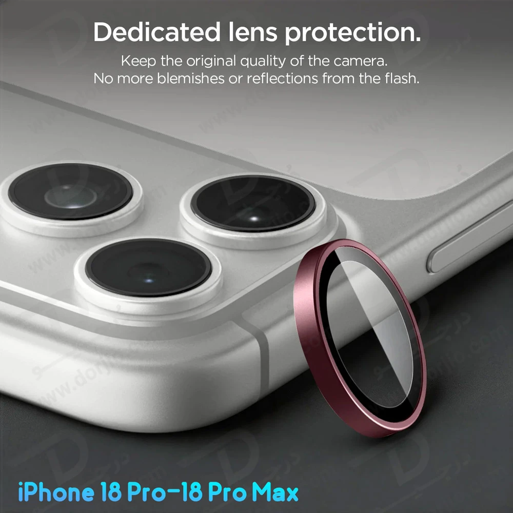 محافظ لنز دوربین رینگی فلزی iPhone 18 Pro Max مارک KUZOOM