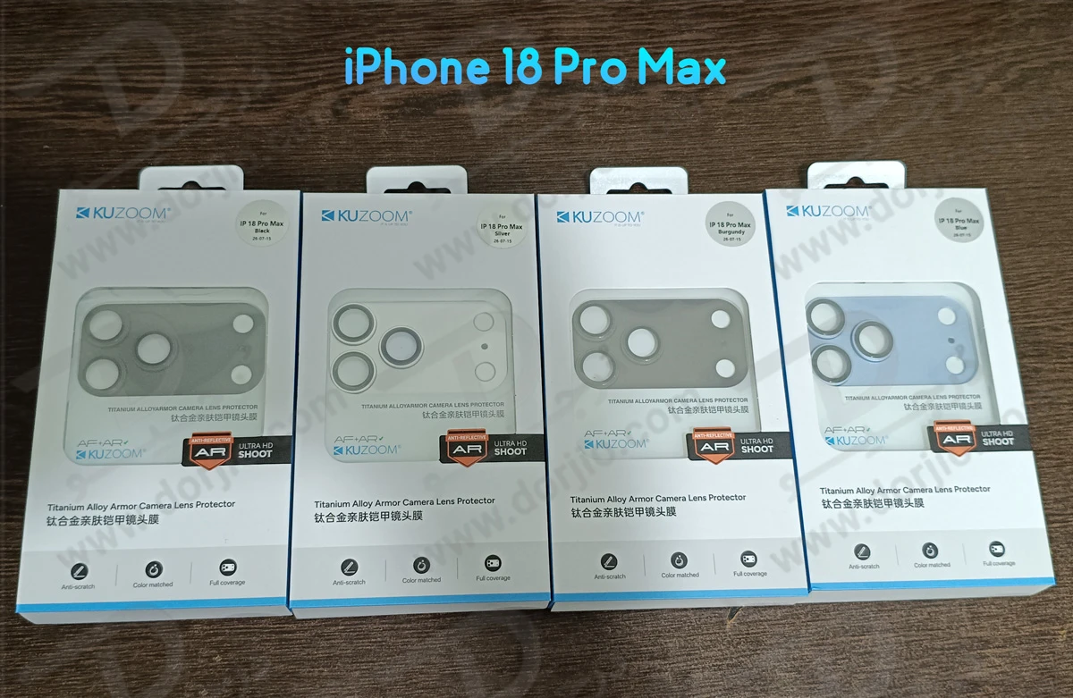 محافظ لنز دوربین فول کاور iPhone 18 Pro Max مارک KUZOOM