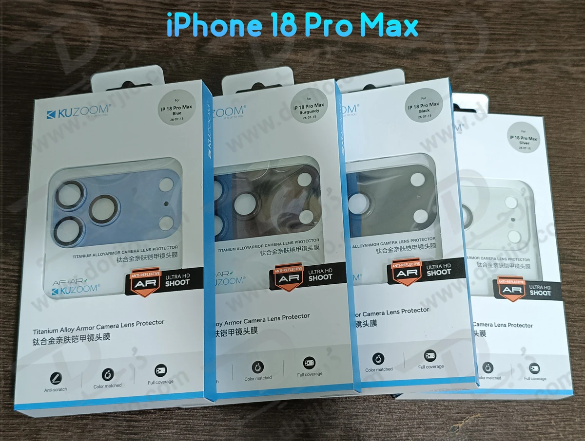 محافظ لنز دوربین فول کاور iPhone 18 Pro Max مارک KUZOOM