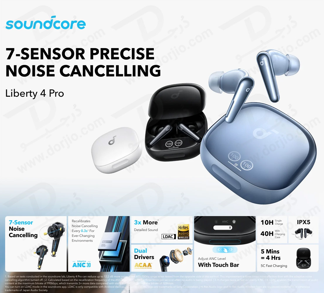 هندزفری بلوتوثی Anker Soundcore Liberty 4 Pro A3954 | نویز کنسلینگ ANC هندزفری بلوتوثی Anker Soundcore Liberty 4 Pro A3954 | نویز کنسلینگ ANC
