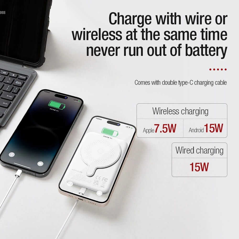 پاور بانک مگسیف نیلکین PowerStone ظرفیت 5000 میلی‌آمپر مدل NKT21