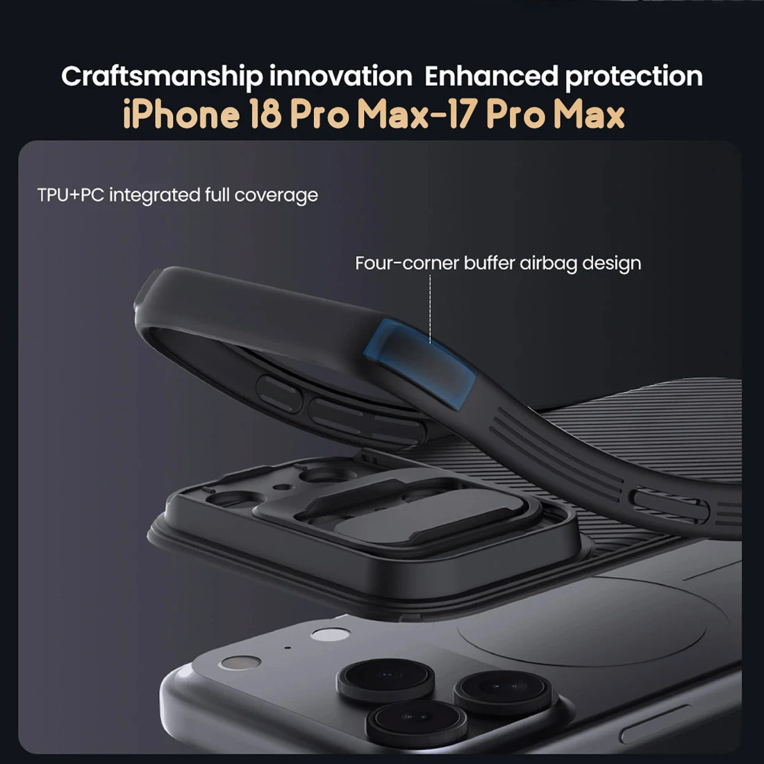 گارد ضدضربه iPhone 18 Pro Max مارک نیلکین مدل Camshield Pro