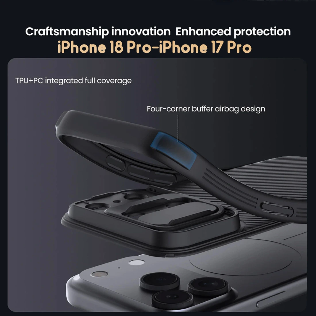 گارد ضدضربه iPhone 18 Pro مارک نیلکین مدل Camshield Pro