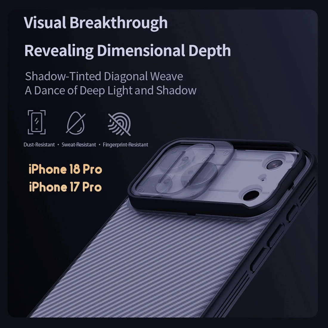گارد ضدضربه دودی iPhone 18 Pro مارک نیلکین مدل Camshield Pro Clear