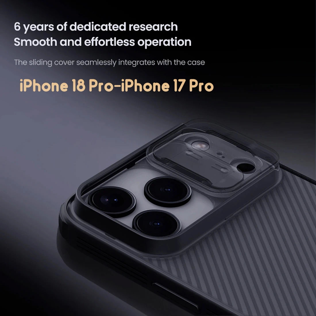 گارد ضدضربه دودی iPhone 18 Pro مارک نیلکین مدل Camshield Pro Clear