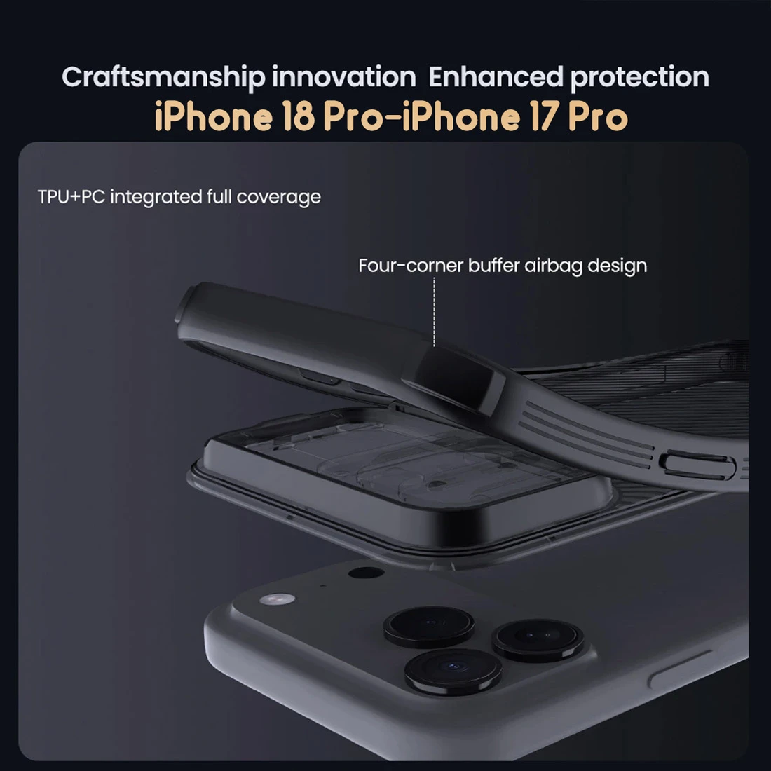 گارد ضدضربه دودی iPhone 18 Pro مارک نیلکین مدل Camshield Pro Clear