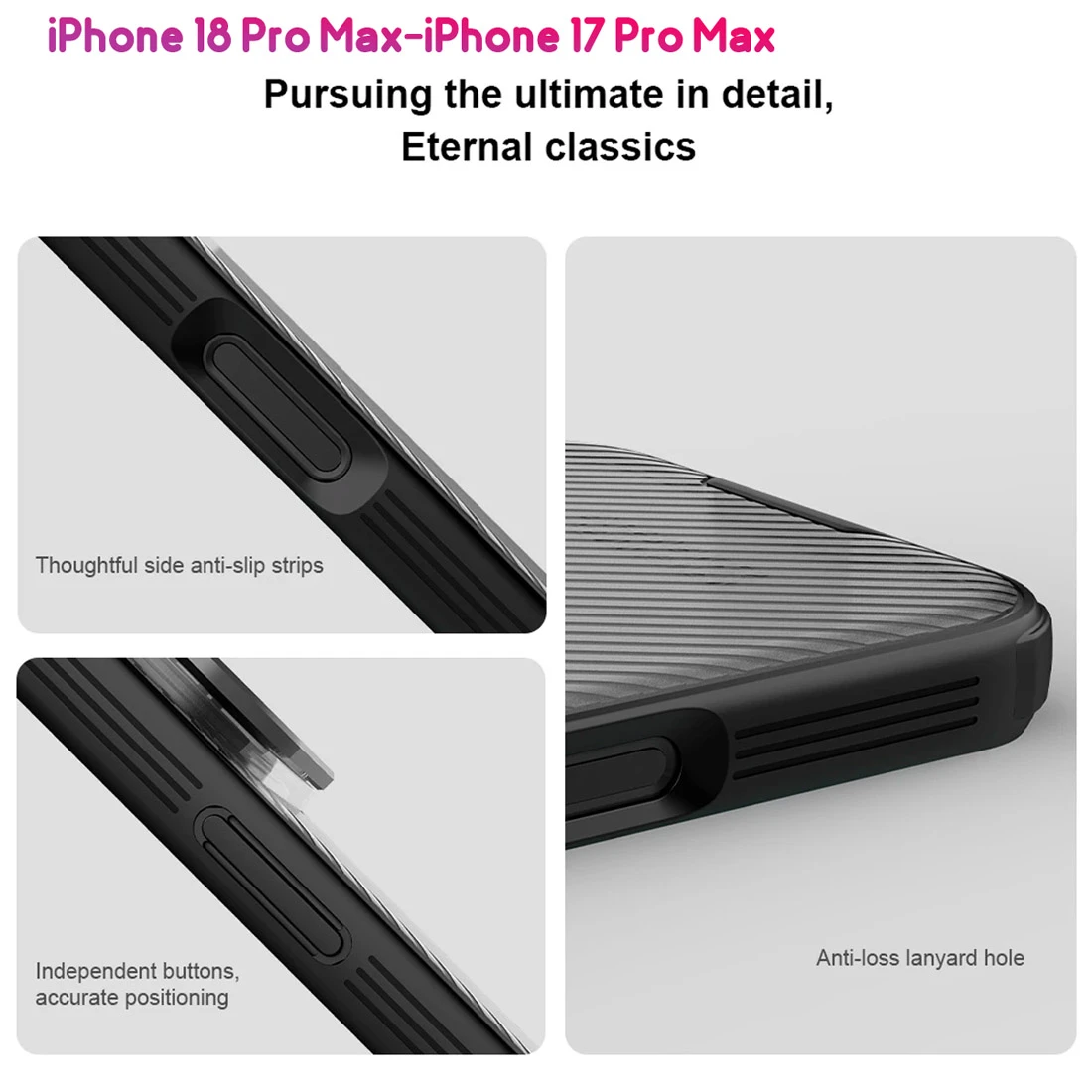 گارد مگنتی دودی کمرا استند iPhone 18 Pro Max مارک نیلکین مدل CamShield Prop Magnetic