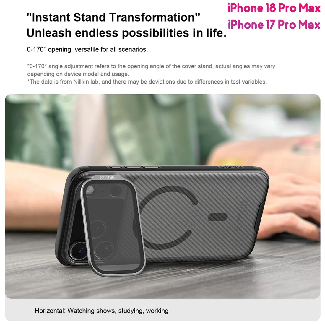 گارد مگنتی دودی کمرا استند iPhone 18 Pro Max مارک نیلکین مدل CamShield Prop Magnetic