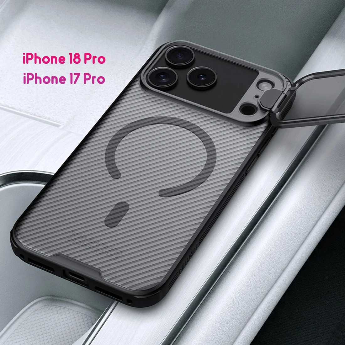 گارد مگنتی دودی کمرا استند iPhone 18 Pro مارک نیلکین مدل CamShield Prop Magnetic