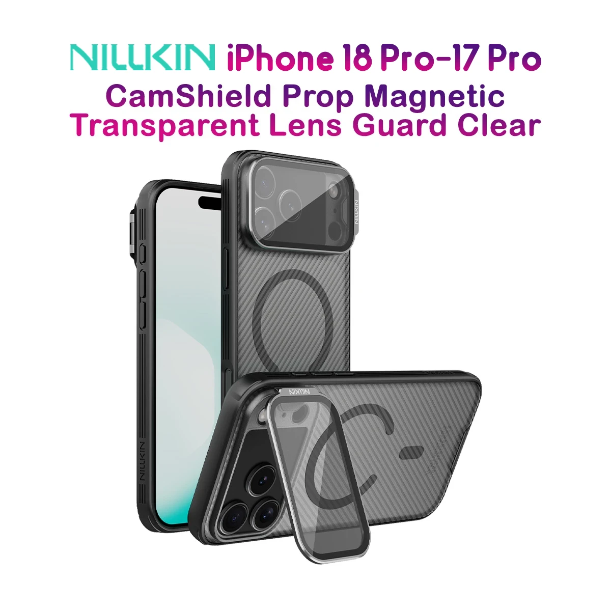 گارد مگنتی دودی کمرا استند iPhone 18 Pro مارک نیلکین مدل CamShield Prop Magnetic