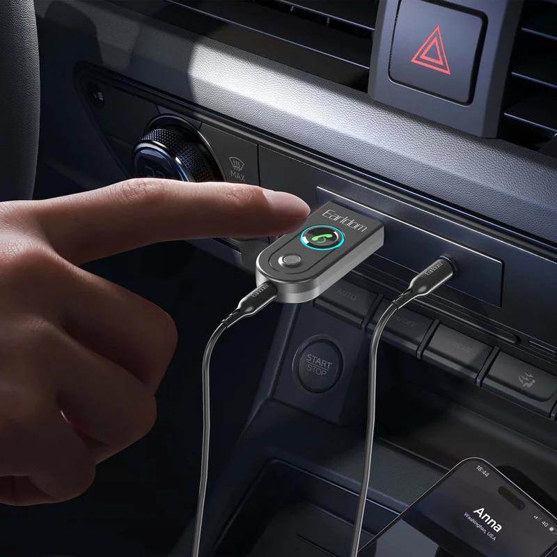 نمونه اتصال گیرنده ET-BR13 به درگاه‌های USB و AUX خودرو