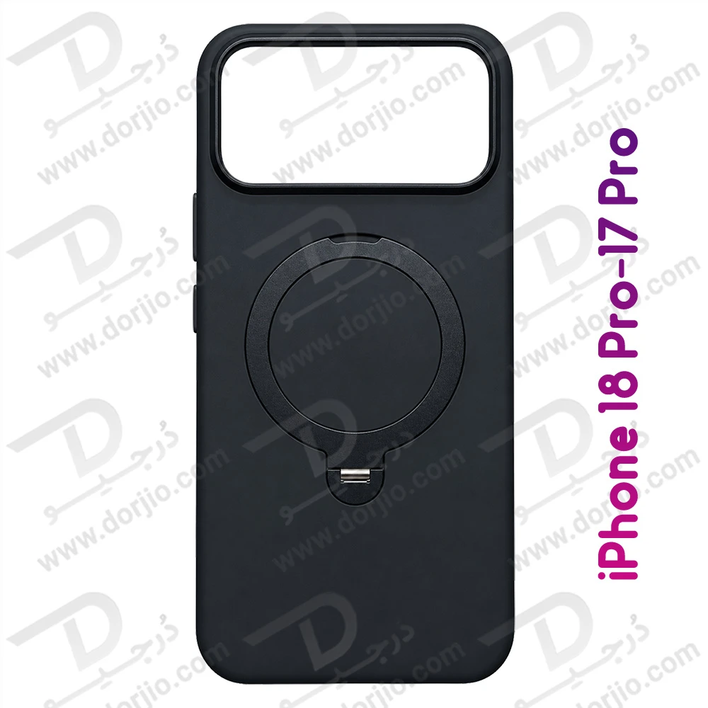 قاب سیلیکونی مگنتی رینگ استنددار iPhone 17 Pro برند KZDOO مدل SILIKICK