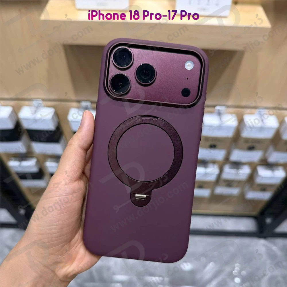 قاب سیلیکونی مگنتی رینگ استنددار iPhone 17 Pro برند KZDOO مدل SILIKICK قاب سیلیکونی مگنتی رینگ استنددار iPhone 17 Pro برند KZDOO مدل SILIKICK