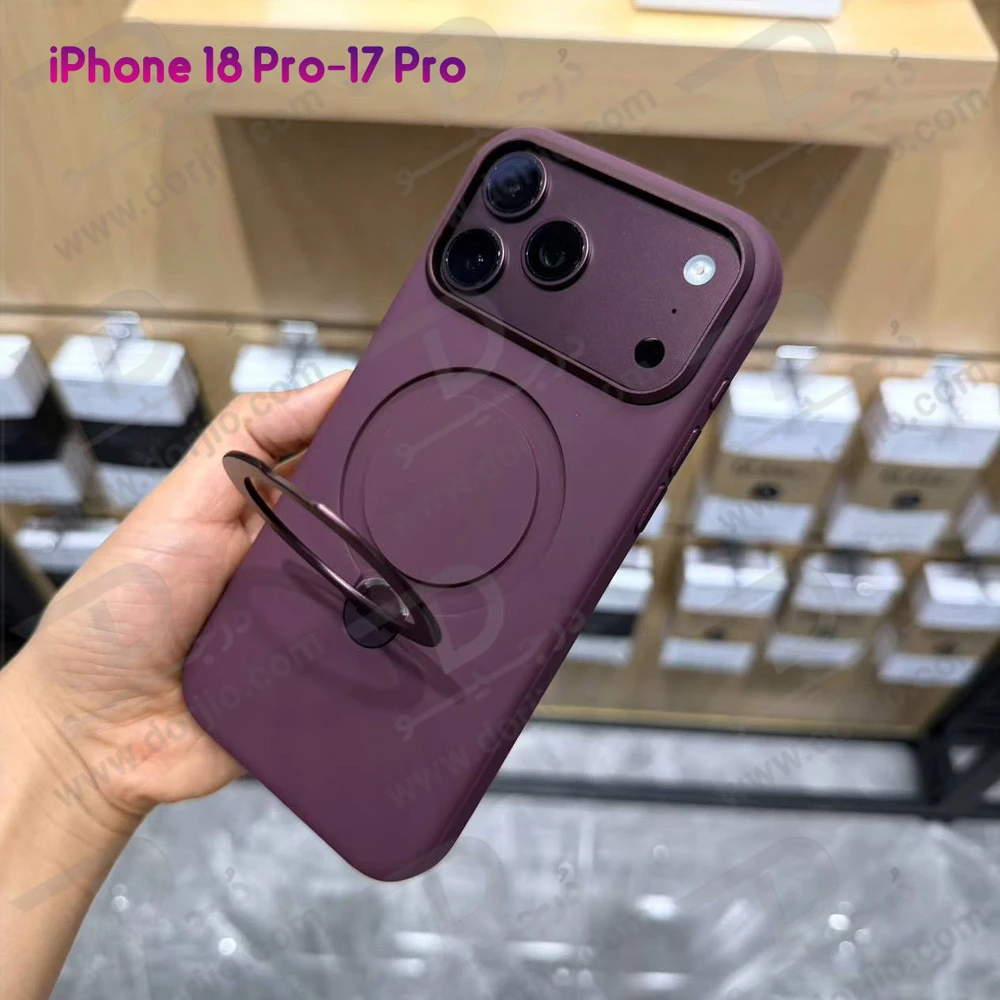 قاب سیلیکونی مگنتی رینگ استنددار iPhone 17 Pro برند KZDOO مدل SILIKICK قاب سیلیکونی مگنتی رینگ استنددار iPhone 17 Pro برند KZDOO مدل SILIKICK